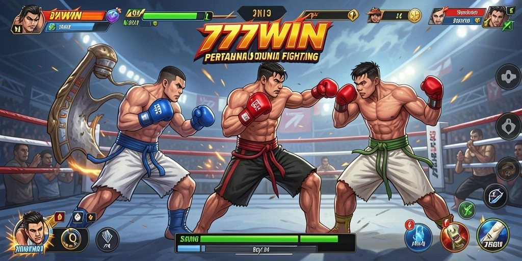 Screenshot dari gameplay <strong>777WIN</strong> yang menunjukkan pertarungan seru.