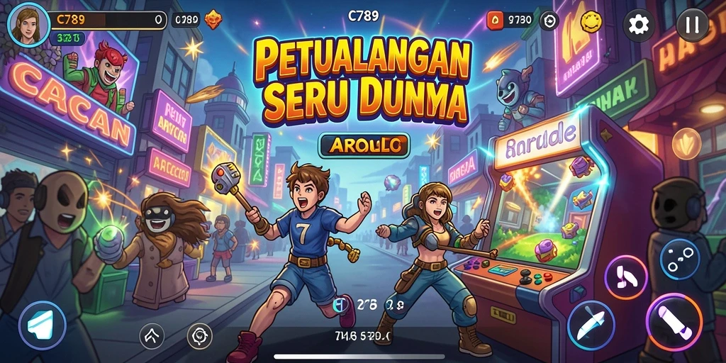Tampilan gameplay C789 yang penuh aksi dan tantangan arcade.