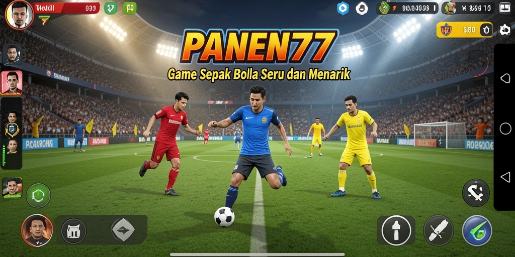 Tampilan mendebarkan dari lapangan sepak bola saat bermain PANEN77.