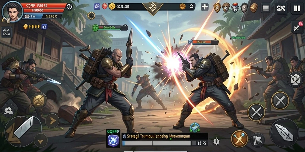 Tampilan gameplay QQRP yang penuh strategi dan pertempuran seru.