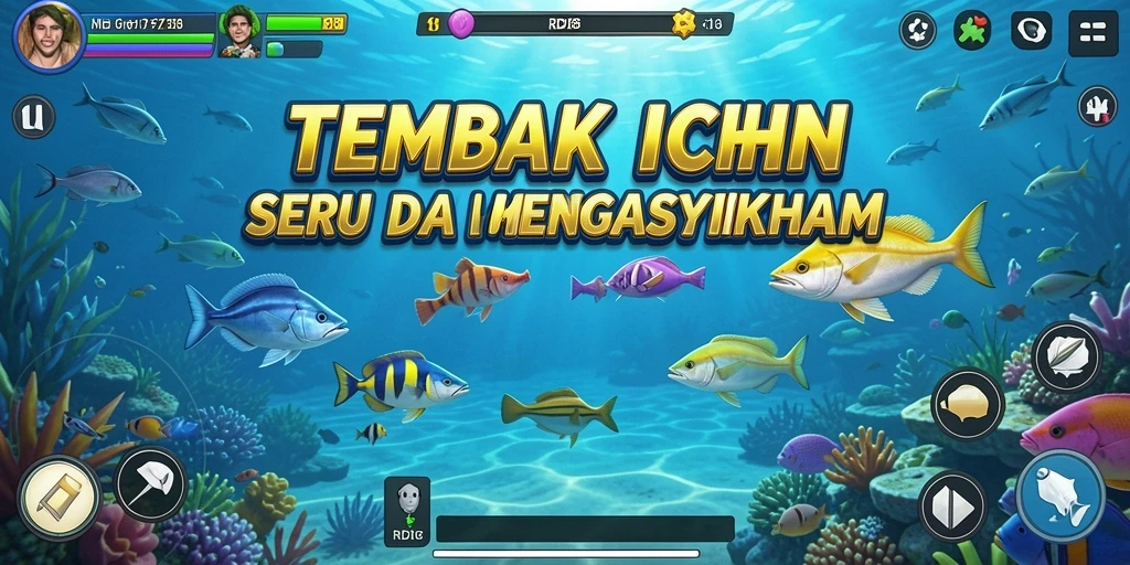 Tampilan gameplay RDI88 yang seru dengan ikan berwarna-warni.
