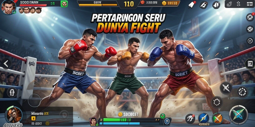 Screenshot utama SBOBET menampilkan aksi pertarungan yang mendebarkan.