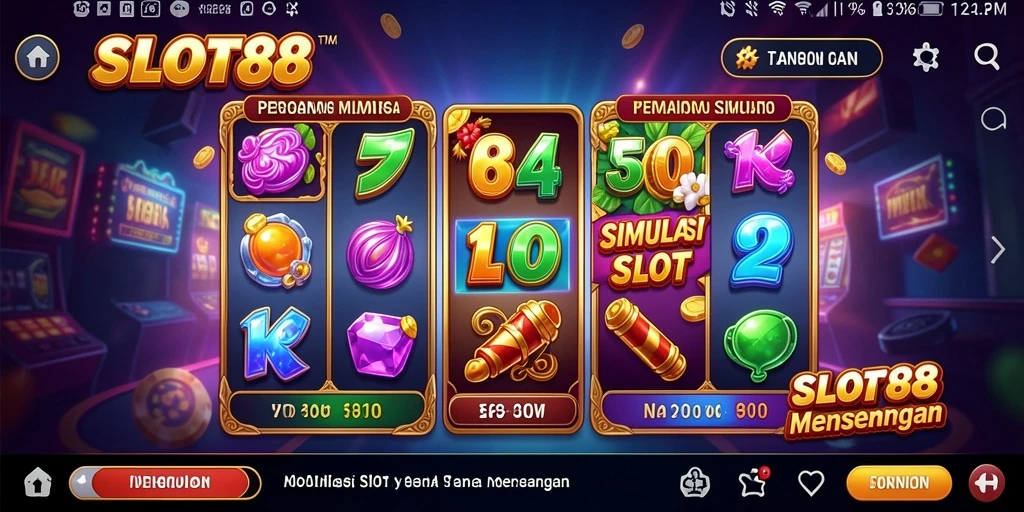 Tampilan gameplay SLOT88 yang menegangkan dan penuh warna.