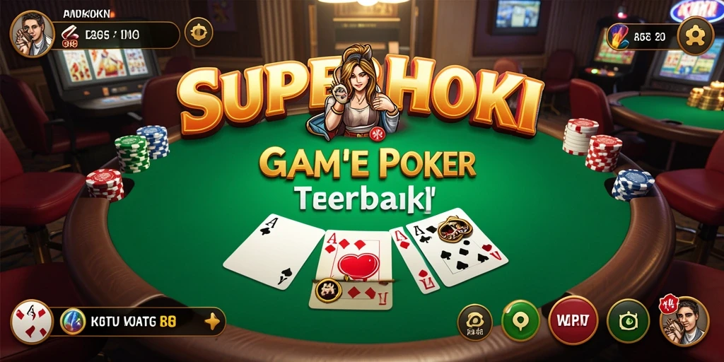 Tampilan gameplay poker yang seru dan menarik di SUPERHOKI.