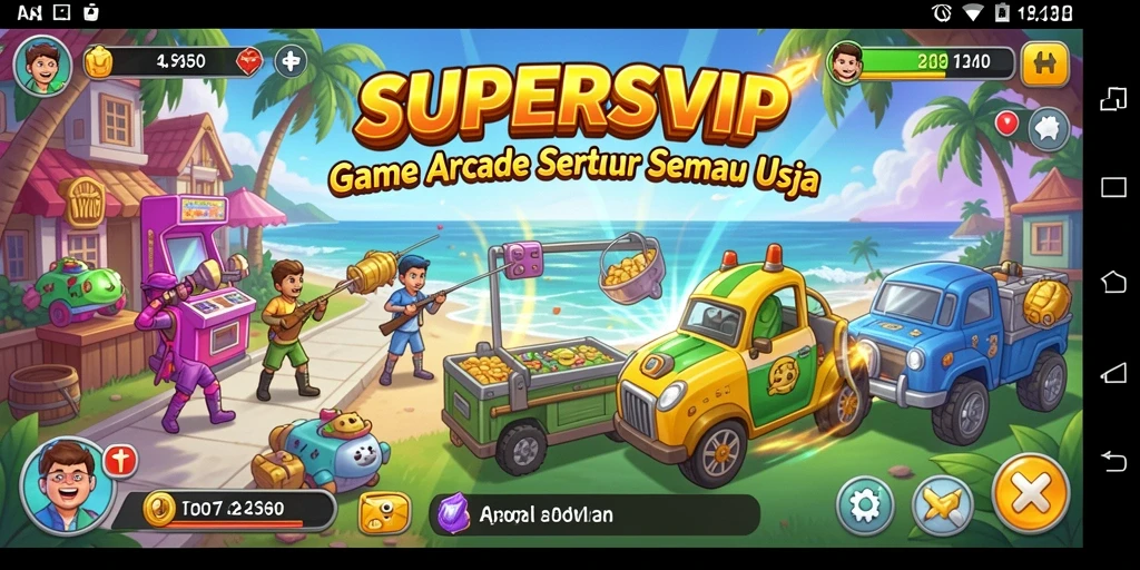 Tangkapan layar utama SUPERSVIP menampilkan aksi gameplay yang seru dan dinamis.
