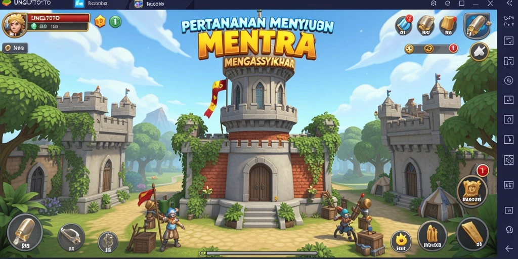 Tampilan dinamis dan strategis dari permainan Tower Defense UNGUTOTO.