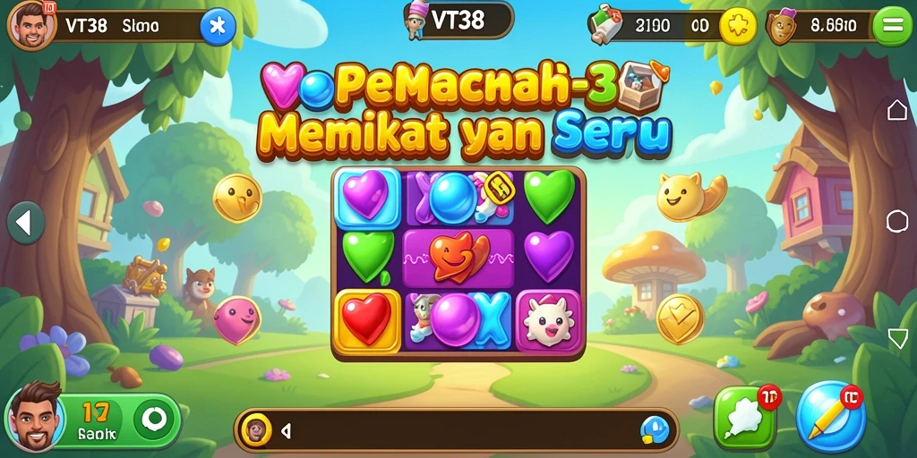 Tangkapan layar gameplay VT38 menampilkan aksi seru mencocokkan objek.